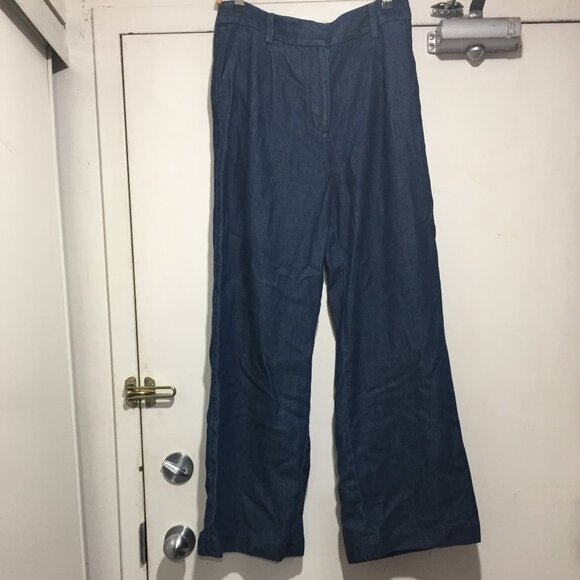TALBOTS DENIM WIDE LEG PANTS SIZE 8 - Picture 7 of 11